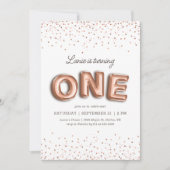 Invitation Ballotte rose et Rose or Parties scintillant 1er a (Devant)