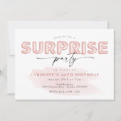 Invitation Ballotte rose vif Surprise fête d'anniversaire (Devant)