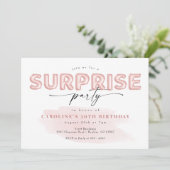 Invitation Ballotte rose vif Surprise fête d'anniversaire (Debout devant)
