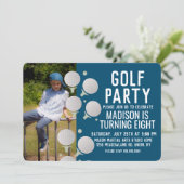Invitation Balls de golf moderne photo d'anniversaire (Debout devant)