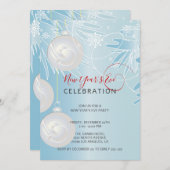 Invitation Balls de Noël blanc étincelant (Devant / Derrière)