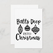 Invitation Balls Profondes Dans Noël Drôle Noël Noël Noël Noë (Devant / Derrière)