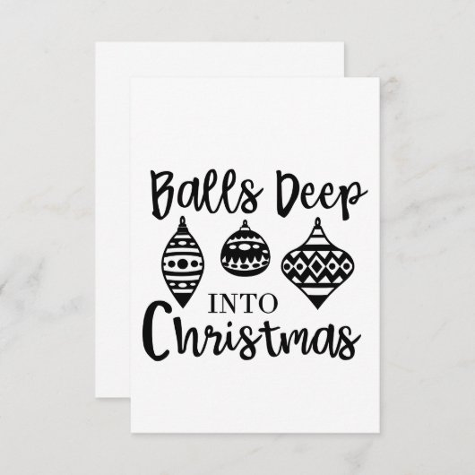 Invitation Balls Profondes Dans Noël Drôle Noël Noël Noël Noë (Devant / Derrière)