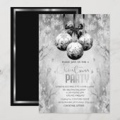 Invitation Balls Snowflakes Winter Paysage fête de Noël (Devant / Derrière)