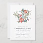 Invitation Balnéaire | Ancre nautique Fête de Noël côtière (Devant)