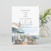 Invitation Balnéaire Coastal Rooftop Café Vue sur la mer Mari (Debout devant)