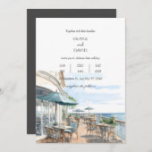 Invitation Balnéaire Coastal Rooftop Café Vue sur la mer Mari (Devant / Derrière)