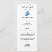 Invitation Balnéaire Jardin Bleu Haut Mariage Menu Modèle (Devant / Derrière)