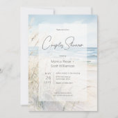 Invitation Balnéaire moderne Aquarelle Plage Couples Douche (Devant)