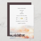 Invitation Balnéaire paisible Sunrise Pier Plage Mariage (Devant / Derrière)