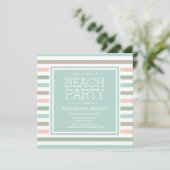 Invitation Balnéaire Pastel Stripe Beach Party (Debout devant)