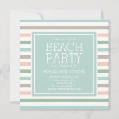 Invitation Balnéaire Pastel Stripe Beach Party (Devant)