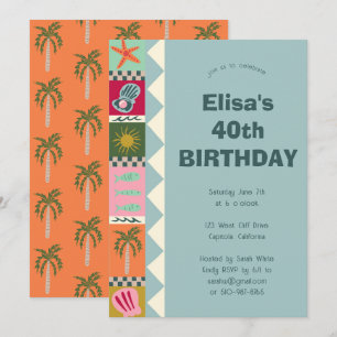 Invitation Balnéaire Soiree ANNIVERSAIRE FÊTE Moderne Cute CU