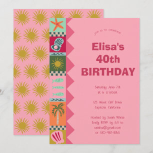 Invitation Balnéaire Soiree ANNIVERSAIRE FÊTE Moderne Cute CU