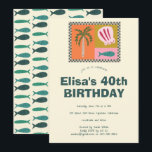 Invitation Balnéaire Soiree Modern Cute CUSTOM Anniversaire<br><div class="desc">Une carte mignonne parfaite pour une invitation amusante ! L'art fait main pour vous ! Parfait pour un anniversaire de plage en bord de mer ou toute autre célébration. ENTIÈREMENT PERSONNALISABLE ! Cliquez sur "Personnaliser" ci-dessus pour modifier le texte. Cliquez sur "modifier à l'aide de l'outil de conception" pour ajuster...</div>