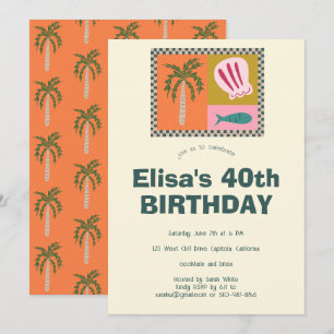 Invitation Balnéaire Soiree Modern Cute CUSTOM Anniversaire