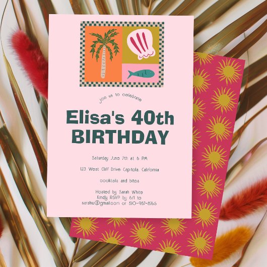 Invitation Balnéaire Soiree Modern Cute CUSTOM Anniversaire