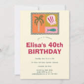 Invitation Balnéaire Soiree Modern Cute CUSTOM Anniversaire (Devant)