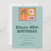 Invitation Balnéaire Soiree Modern Cute CUSTOM Anniversaire (Devant)