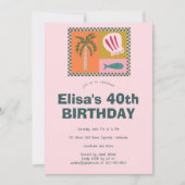 Invitation Balnéaire Soiree Modern Cute CUSTOM Anniversaire (Devant)