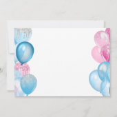 Invitation balons d'aquarelle moderne sexe révéler (Dos)