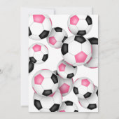 Invitation bals de football noir rose anniversaire de enfant (Dos)