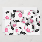 Invitation bals de football noir rose anniversaire de enfant (Dos)