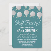 Invitation Bals de golf moderne Baby shower Party Blue (Devant)