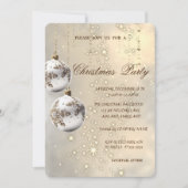 Invitation Bals de Noël blanc élégant, Fête de Noël (Devant)