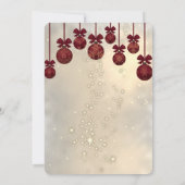 Invitation Bals de Noël Rouge tendance, Fête de Noël (Dos)