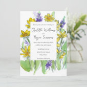 Invitation Balsam Lupines Wildflowers Watercolor Wedding (Debout devant)
