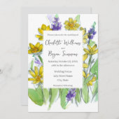 Invitation Balsam Lupines Wildflowers Watercolor Wedding (Devant / Derrière)