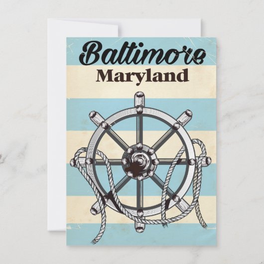 Invitation Baltimore Maryland poster de voyage nautique vinta (Dos)