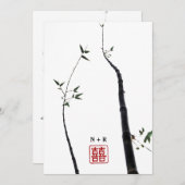 Invitation © Bamboo Love Double Happiness Mariage Chinois (Devant / Derrière)