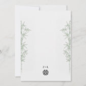 Invitation Bamboo Love Double Happiness Mariage Chinois (Devant)