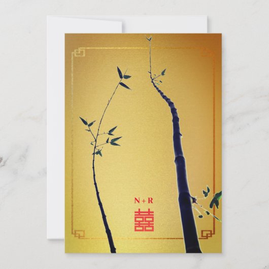 Invitation ©Bamboo Love/ Red Gold Mariage chinois (Devant)