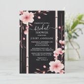 Invitation Bamboo rose Sakura cerise Fête des mariées en fleu (Debout devant)