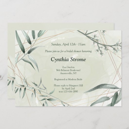 Invitation Bamboo Zen (Devant / Derrière)