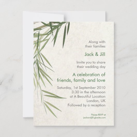 Invitation Bambou 4.25x5.25 (Devant)