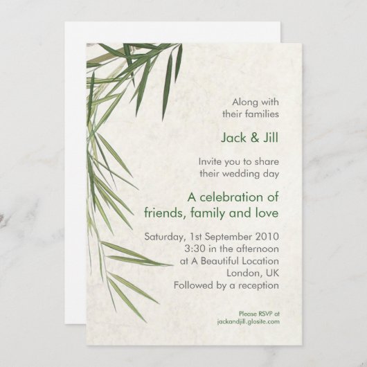 Invitation Bambou 5x7 (Devant / Derrière)