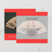 Invitation Bambou chinois et ventilateur de soie Christian ma (Devant / Derrière)