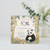 Invitation Bambou et Panda beige Whimsical (Debout devant)