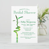 Invitation Bambou Lucky Fête des mariées brisé sur blanc (Debout devant)