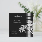 Invitation Bambou Noir Blanc Asiatique (Debout devant)