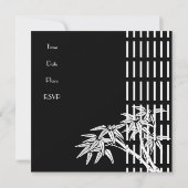 Invitation Bambou Noir Blanc Asiatique (Dos)