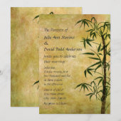 Invitation Bambou Oriental vintage 2 Mariage (Devant / Derrière)