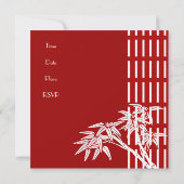 Invitation Bambou Rouge Blanc Asiatique (Dos)