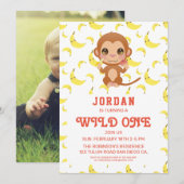 Invitation Banana Baby Singe Anniversaire (Devant / Derrière)