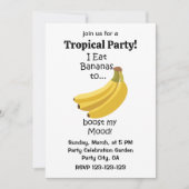 Invitation Banana Fruit Boost My Mood Funny Tropical Party (Devant)