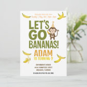 Invitation banane fête d'anniversaire EDITABLE bananes invita (Debout devant)